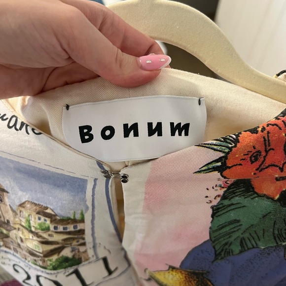 Patchwork Calendar-Print Jean Jacket - Multicolor - Picture 3 of 4